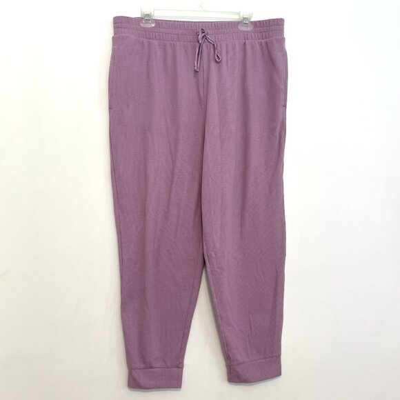 VICTORIA'S SECRET VS Glow Waffle Jogger Lilac Lavender Purple Pajama Pants PJs - Picture 2 of 14